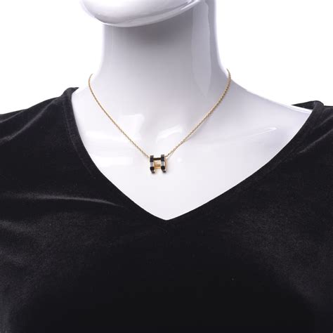 hermes gold chain h necklace|Hermes jewellery necklace.